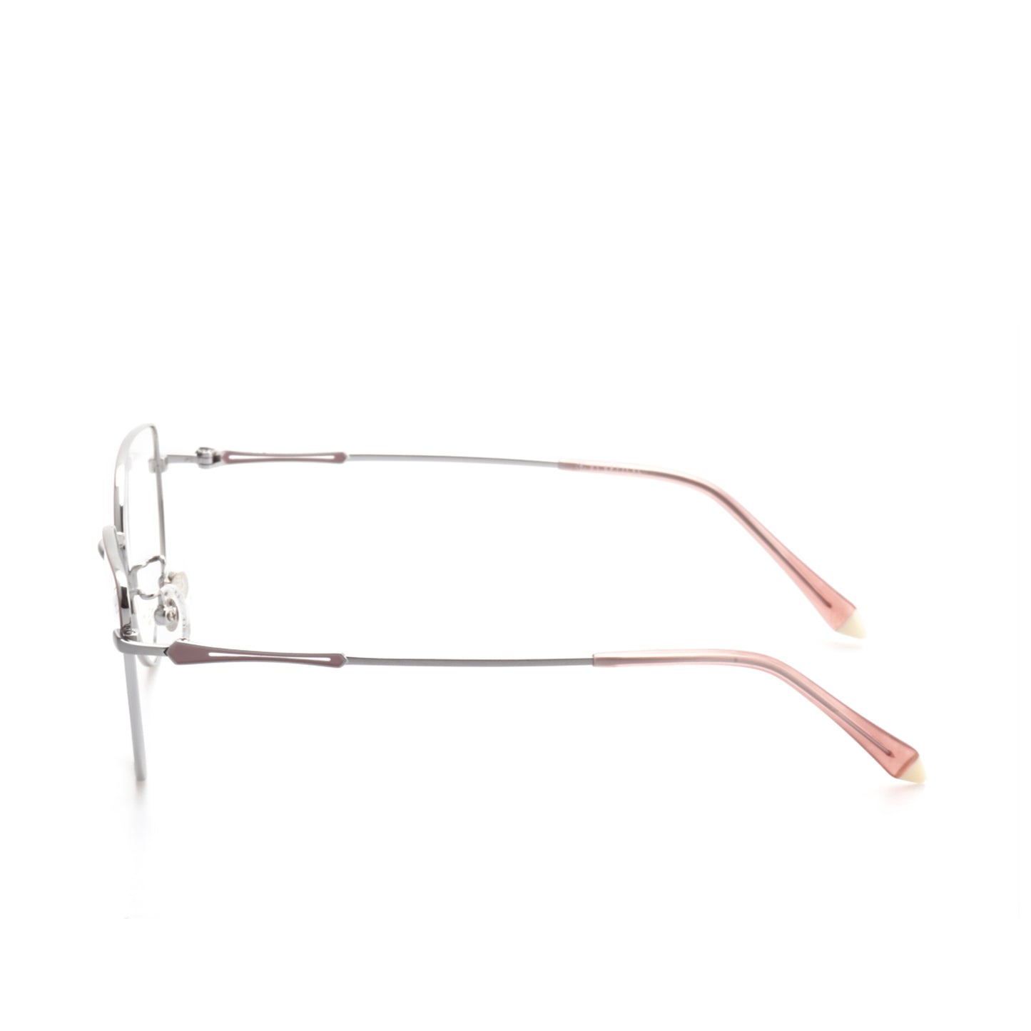 O'S OPTICAL Shape Silver Titanium Cat-Eye Eyeglasses Frames