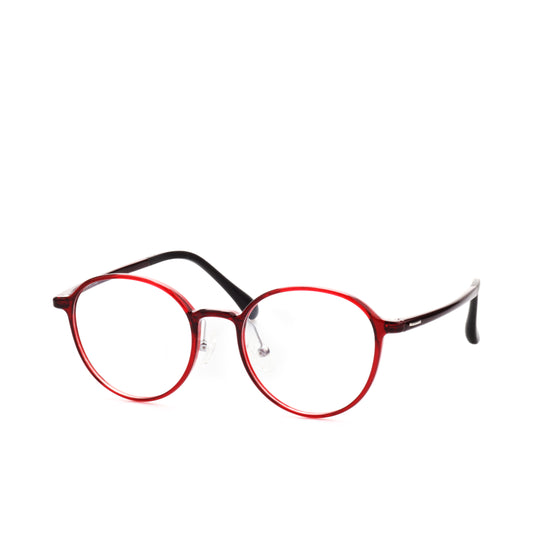 O'S OPTICAL Rise Burgundy Acetate Round Eyewear Frames