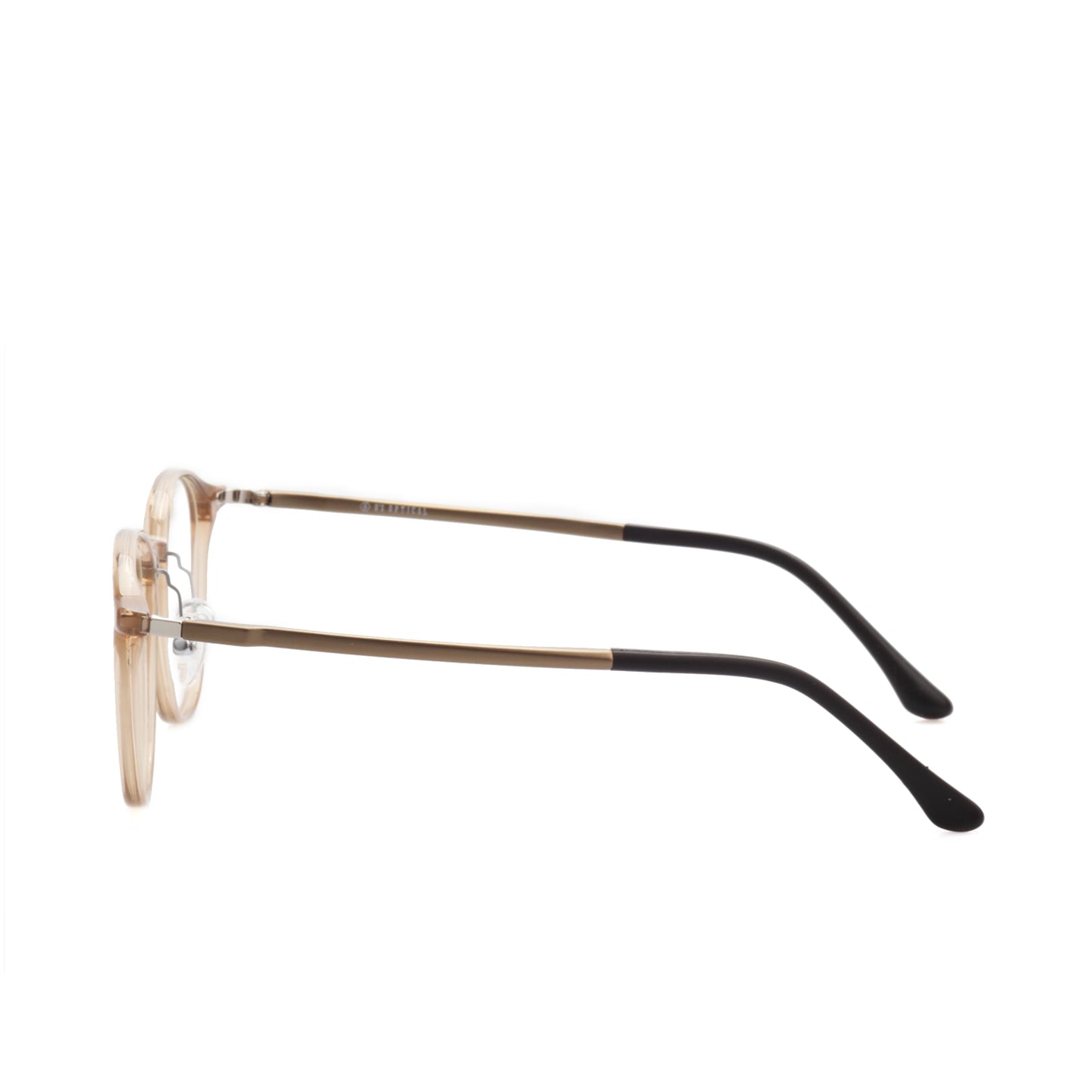 O'S OPTICAL Crest Camel Acetate Round Eyeglasses Frames
