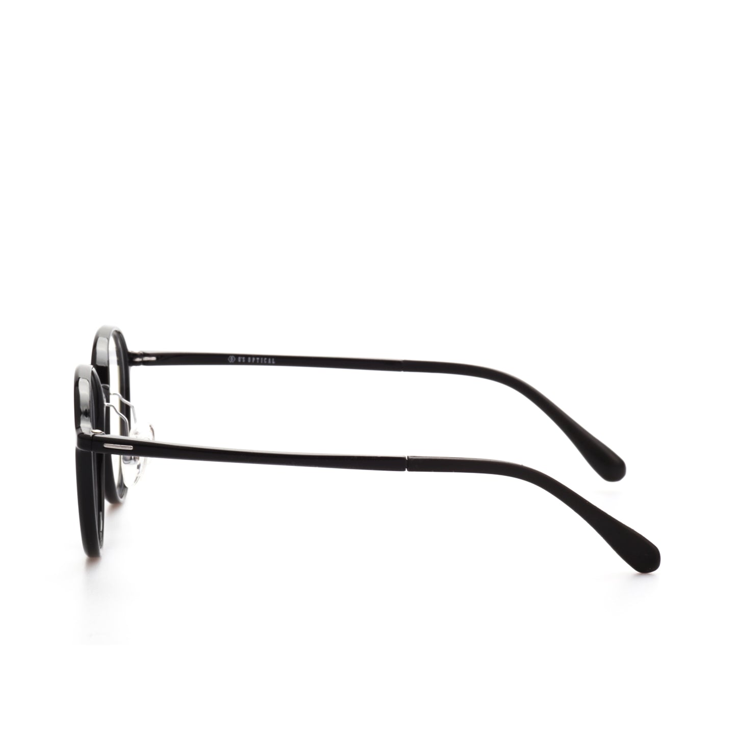 O'S OPTICAL Rise Black Acetate Round Eyeglasses Frames