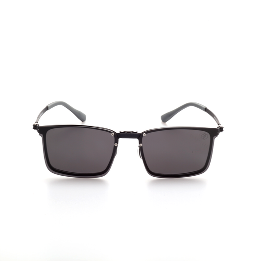 O'S OPTICAL Hook Black Titanium Rectangle Magnetic Clip-ons