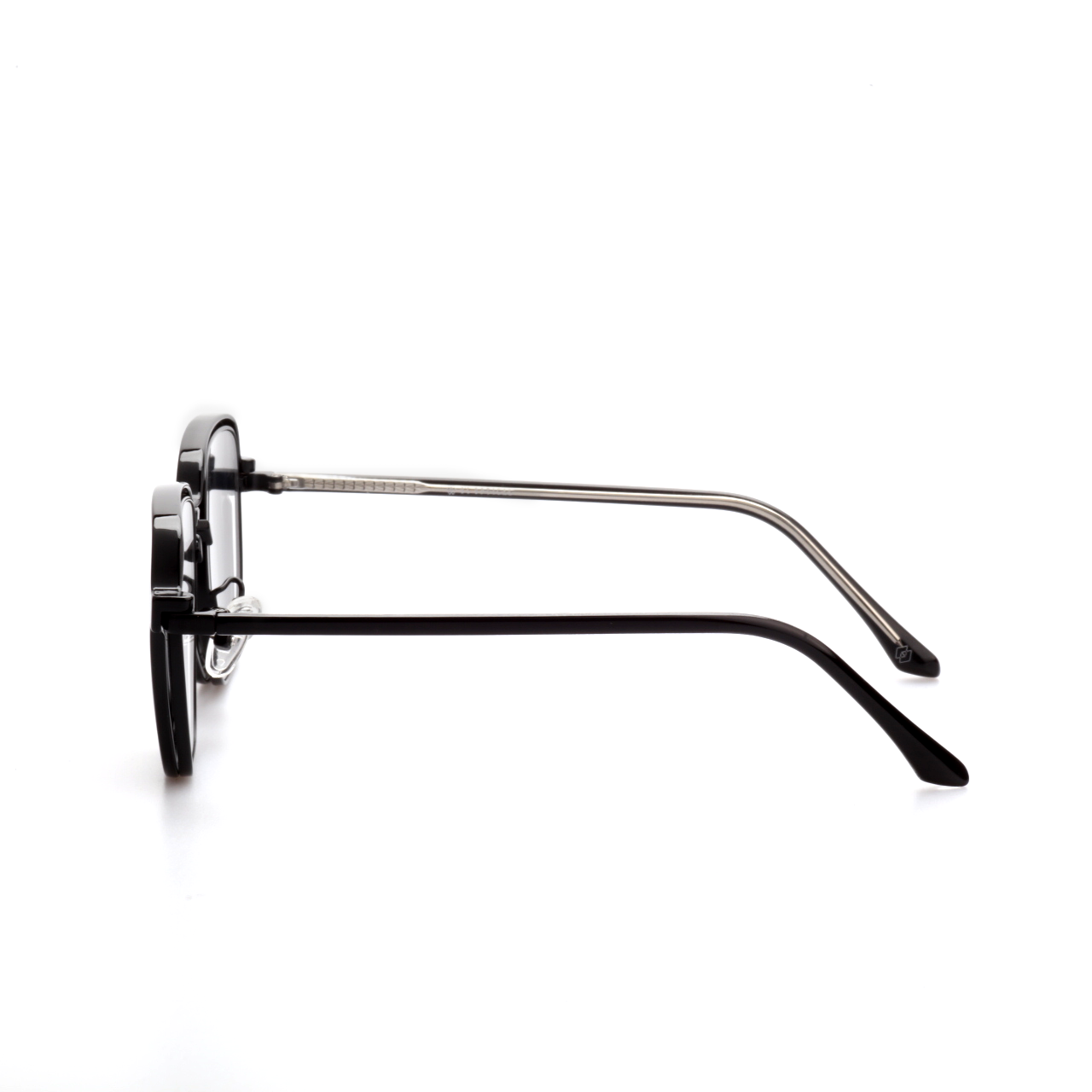 O'S OPTICAL Flex Gray Metal Square Clip-on Sunglasses