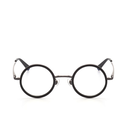 O'S OPTICAL Halo Gray Acetate & Metal Round Glasses Frames