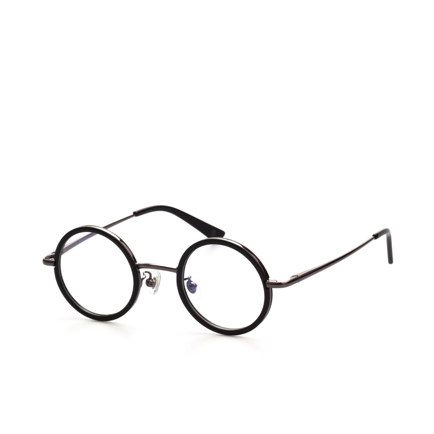 O'S OPTICAL Halo Gray Acetate & Metal Round Eyewear Frames