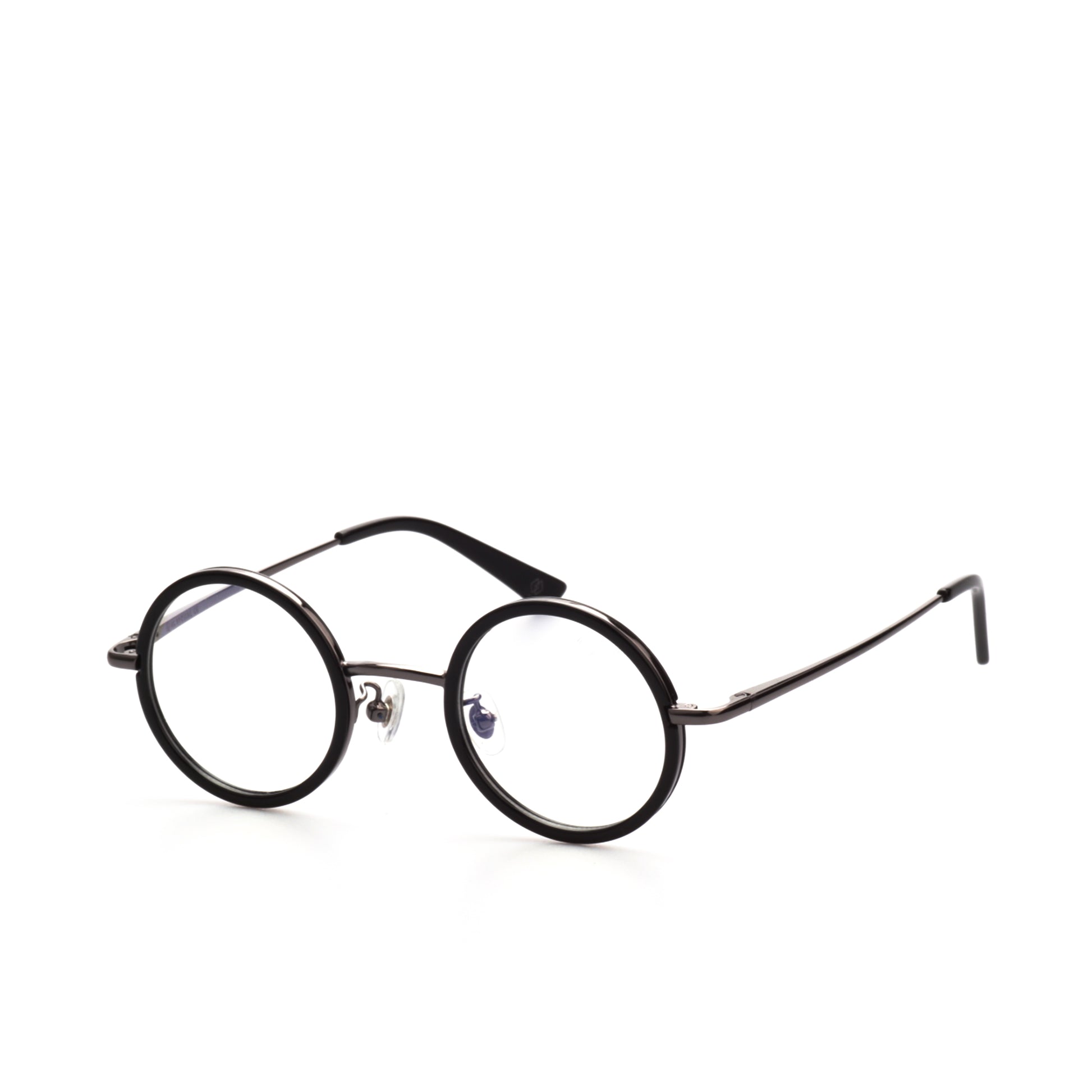 O'S OPTICAL Halo Gray Acetate & Metal Round Eyewear Frames