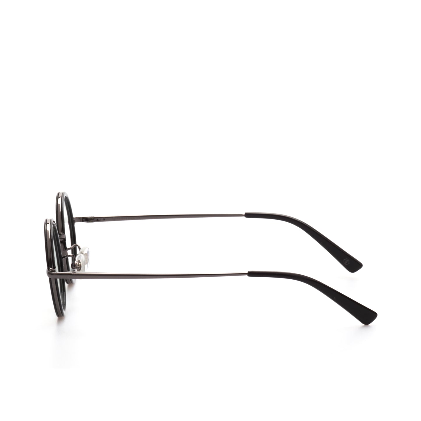 O'S OPTICAL Halo Gray Acetate & Metal Round Eyeglasses Frames