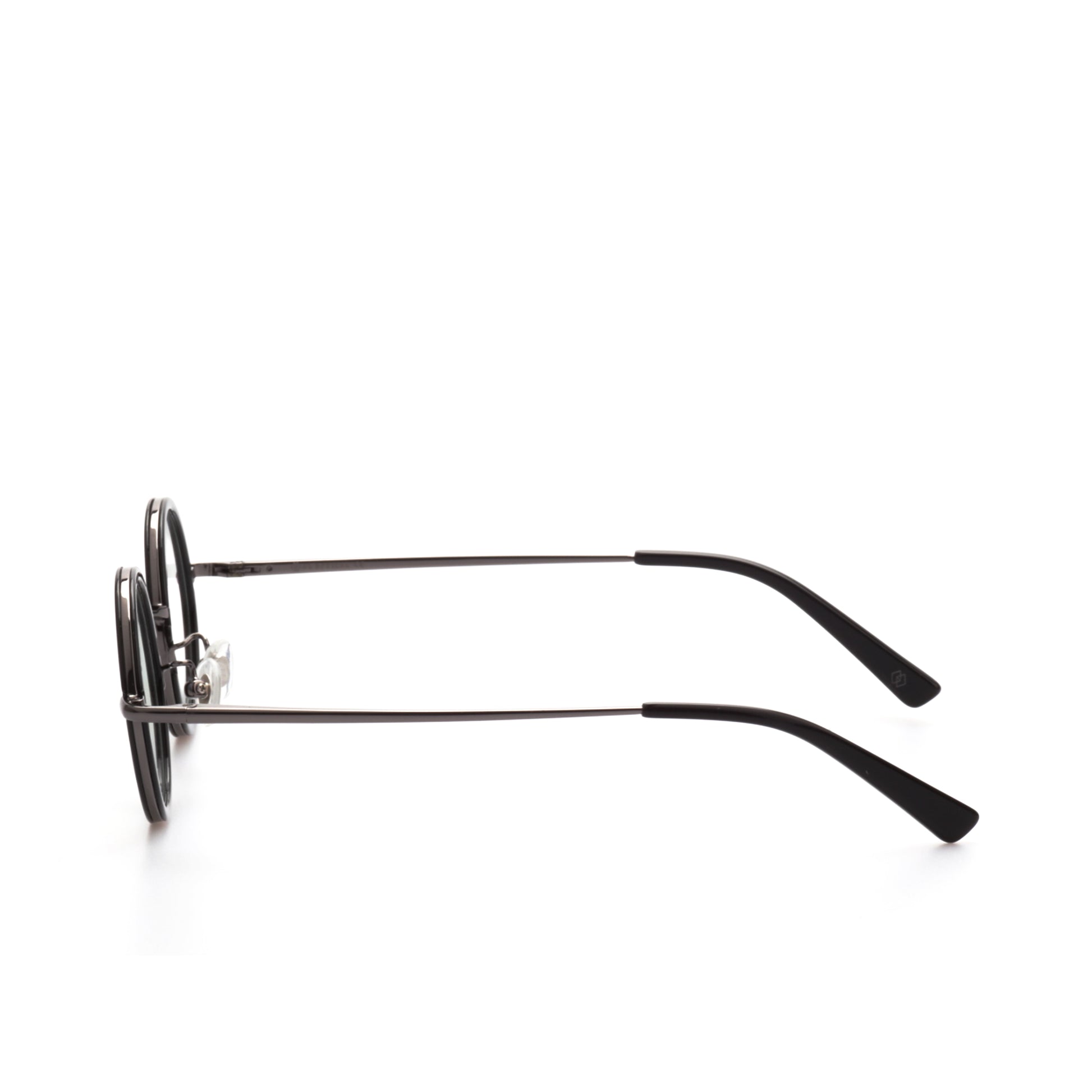 O'S OPTICAL Halo Gray Acetate & Metal Round Eyeglasses Frames