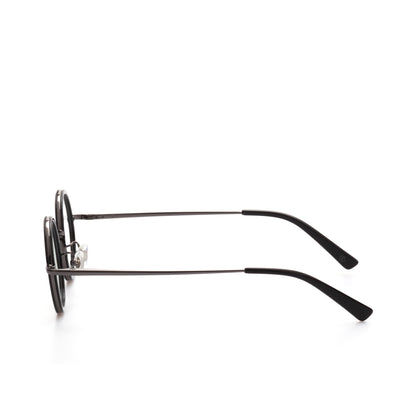 O'S OPTICAL Halo Gray Acetate & Metal Round Eyeglasses Frames