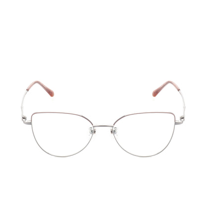 O'S OPTICAL Shape Silver Titanium Cat-Eye Glasses Frames 