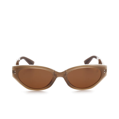 O'S OPTICAL Pivot Camel Acetate Cat-Eye Folding Sunglasses