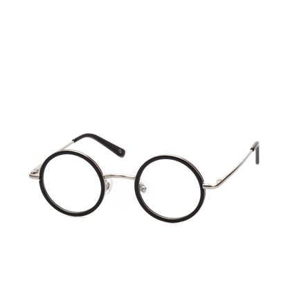 O'S OPTICAL Halo Silver Acetate & Metal Round Eyewear Frames