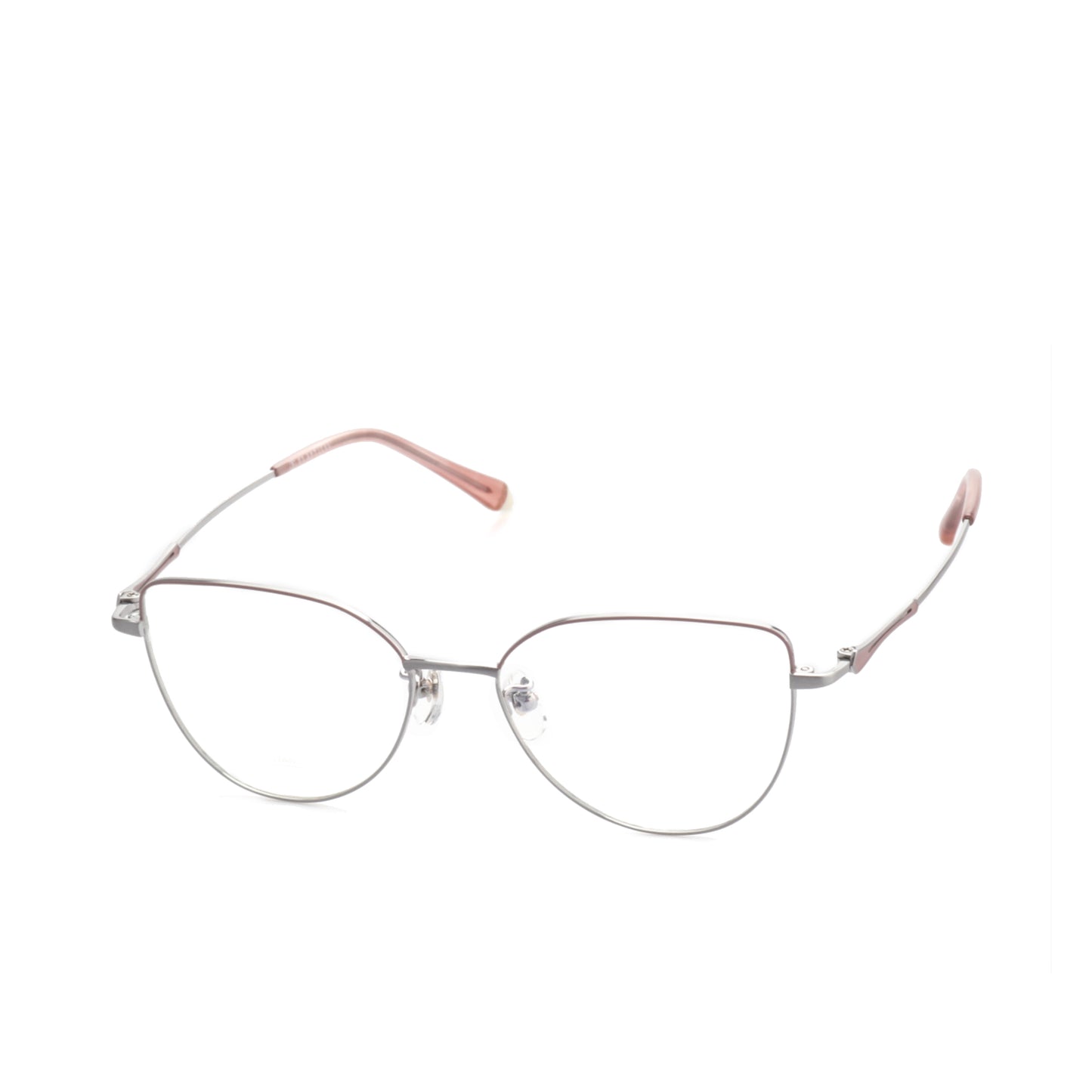 O'S OPTICAL Shape Silver Titanium Cat-Eye Eyewear Frames 