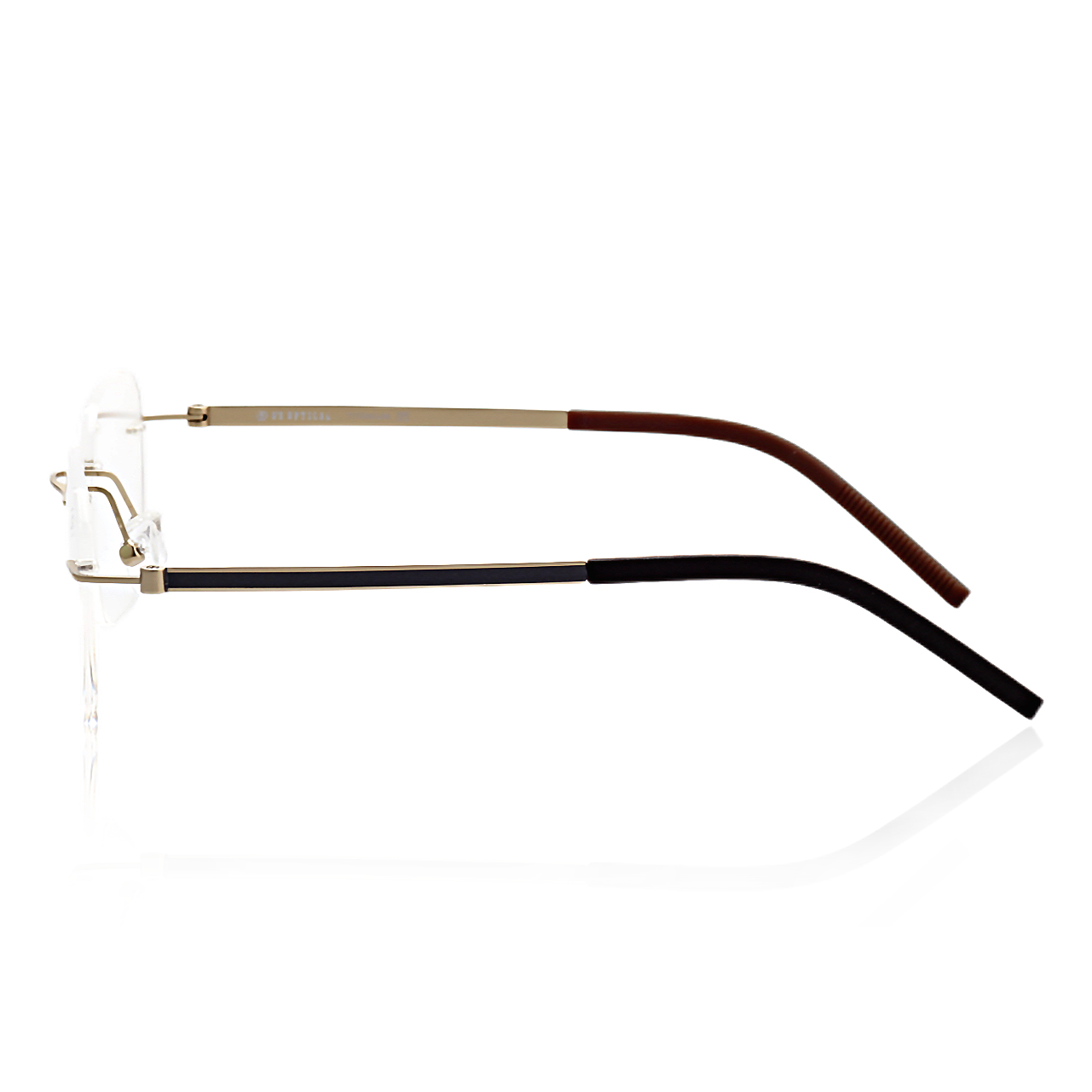 O'S OPTICAL Clear Gold Titanium Rectangle Lightweight Eyewear  