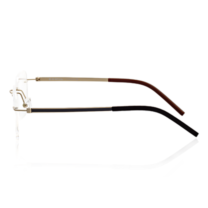 O'S OPTICAL Clear Gold Titanium Rectangle Lightweight Eyewear  