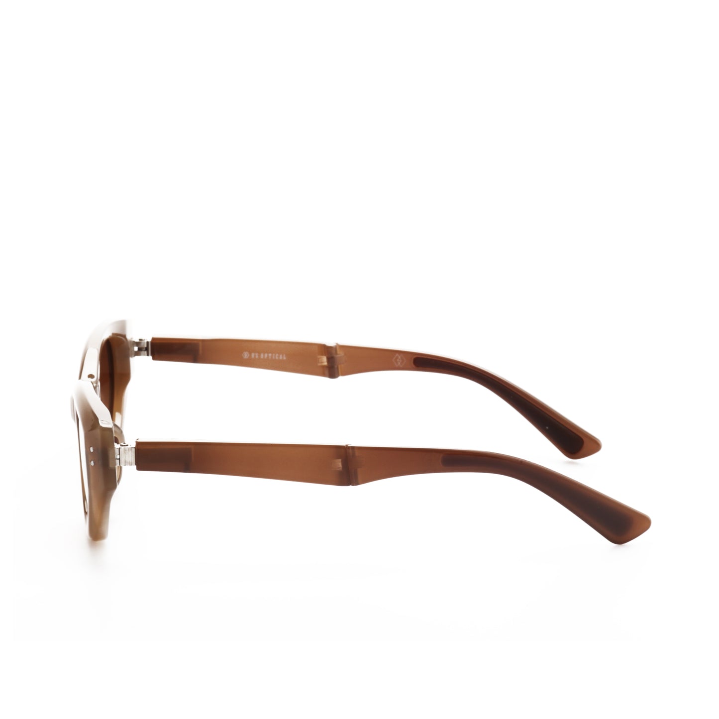 O'S OPTICAL Pivot Camel Acetate Cat-Eye Compact Sunglasses