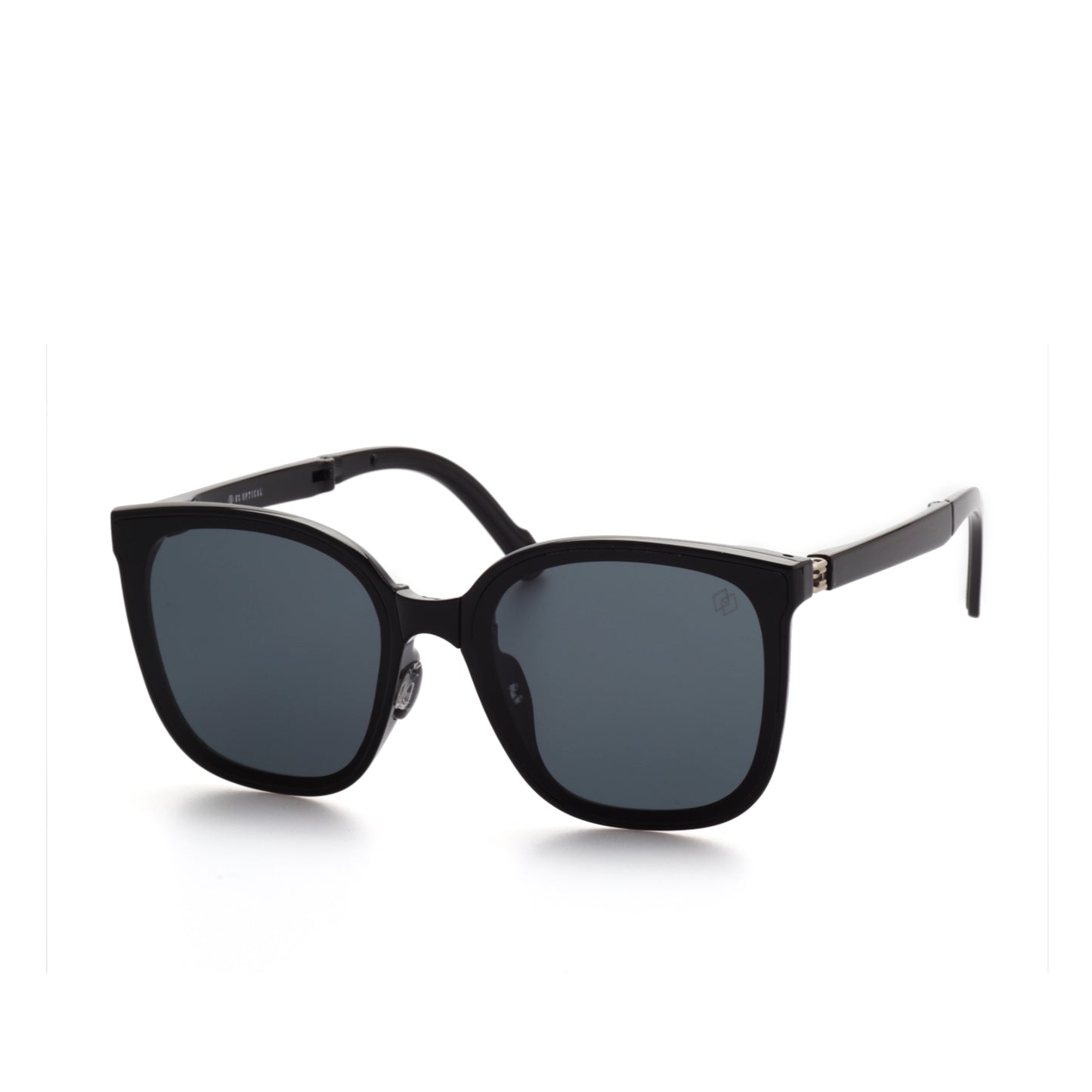 O'S OPTICAL Nomad Black Acetate Square Foldable Shades 