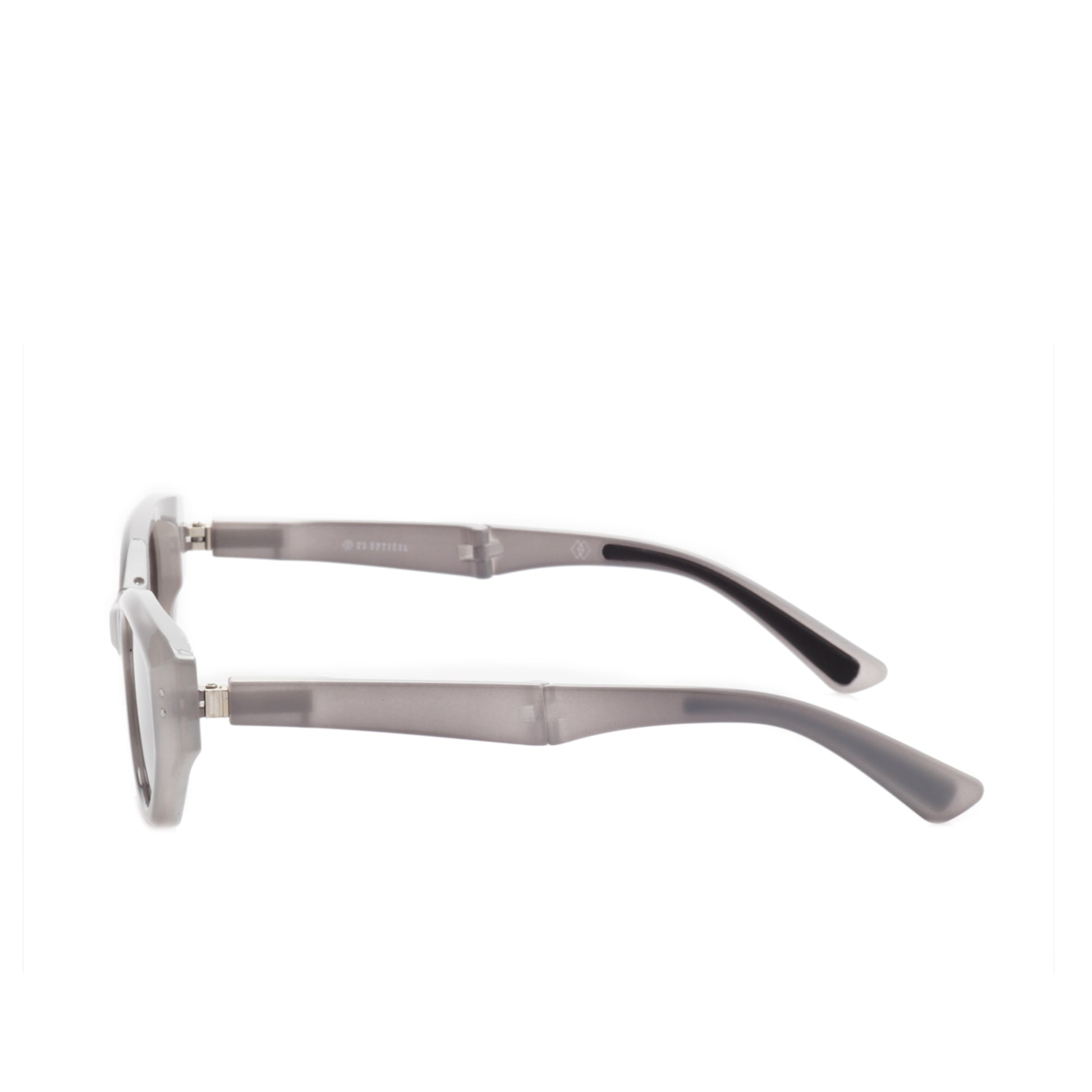 O'S OPTICAL Pivot Icy Gray Acetate Cat-Eye Compact Sunglasses