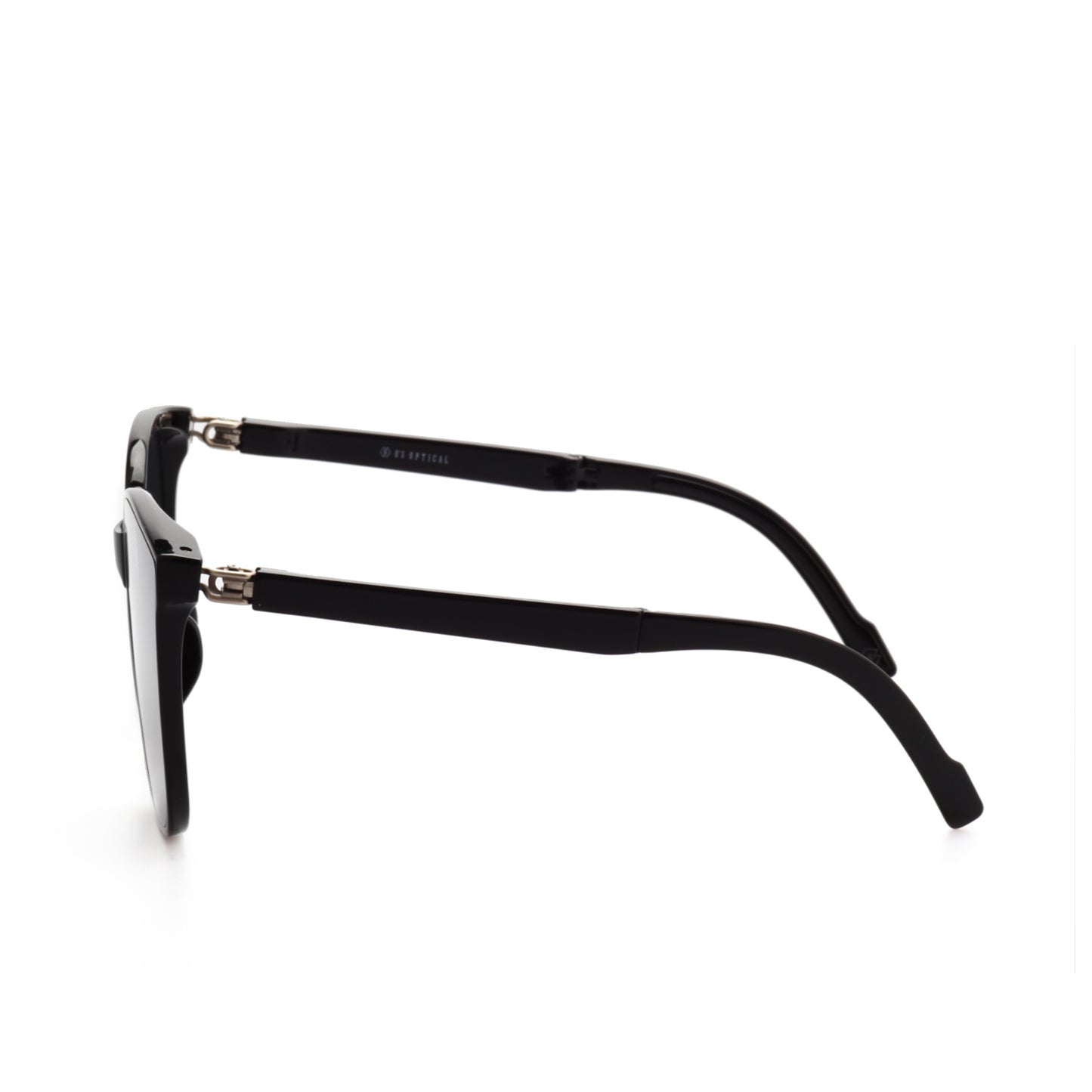 O'S OPTICAL Nomad Black Acetate Square Compact Sunglasses 