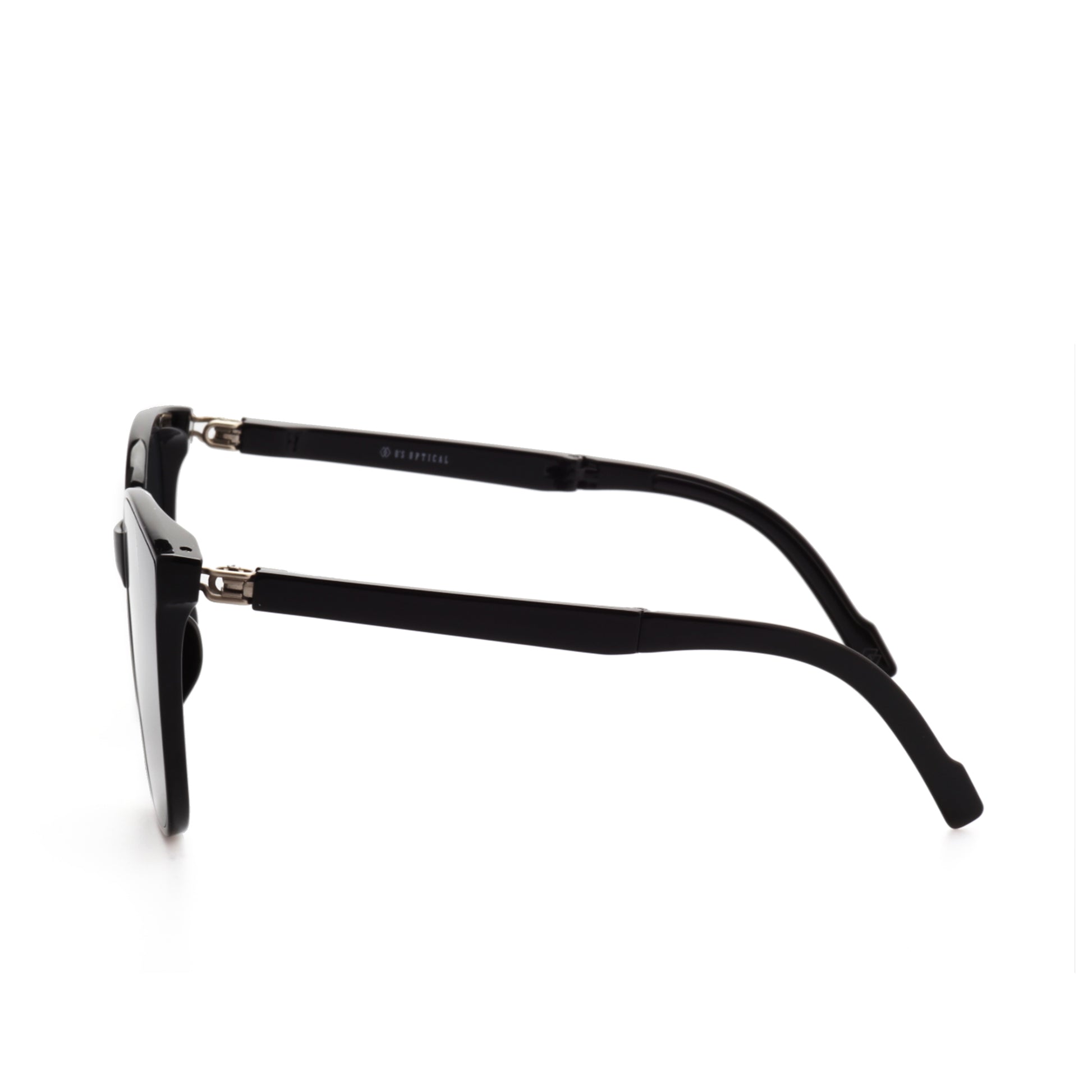O'S OPTICAL Nomad Black Acetate Square Compact Sunglasses 