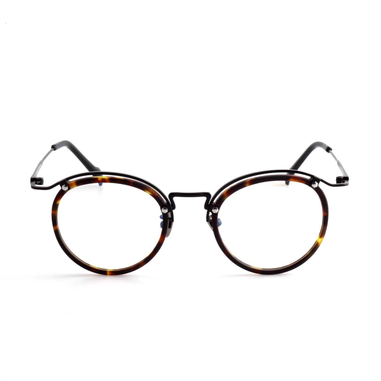 Layeron titanium round glasses side profile
