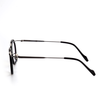 Layeron titanium round glasses angled view
