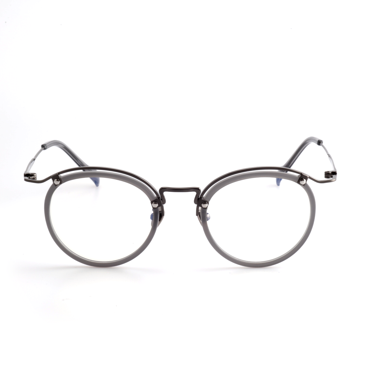 Layeron titanium round glasses side profile