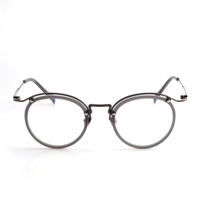 Layeron titanium round glasses side profile