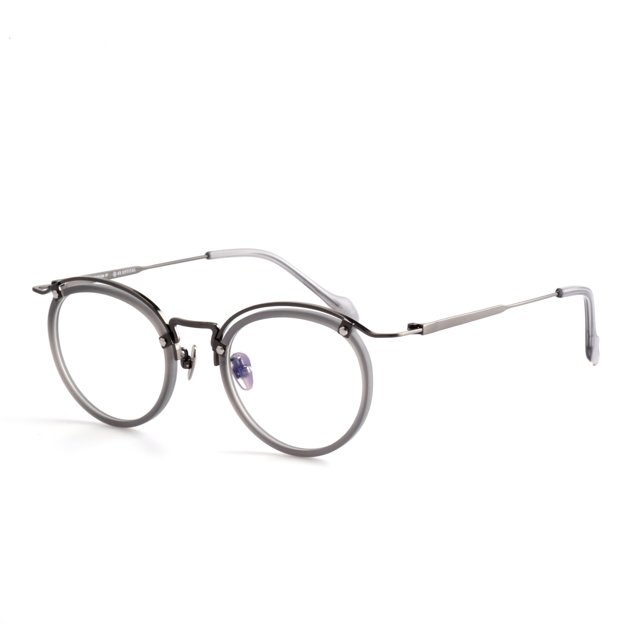 Layeron titanium round glasses front view