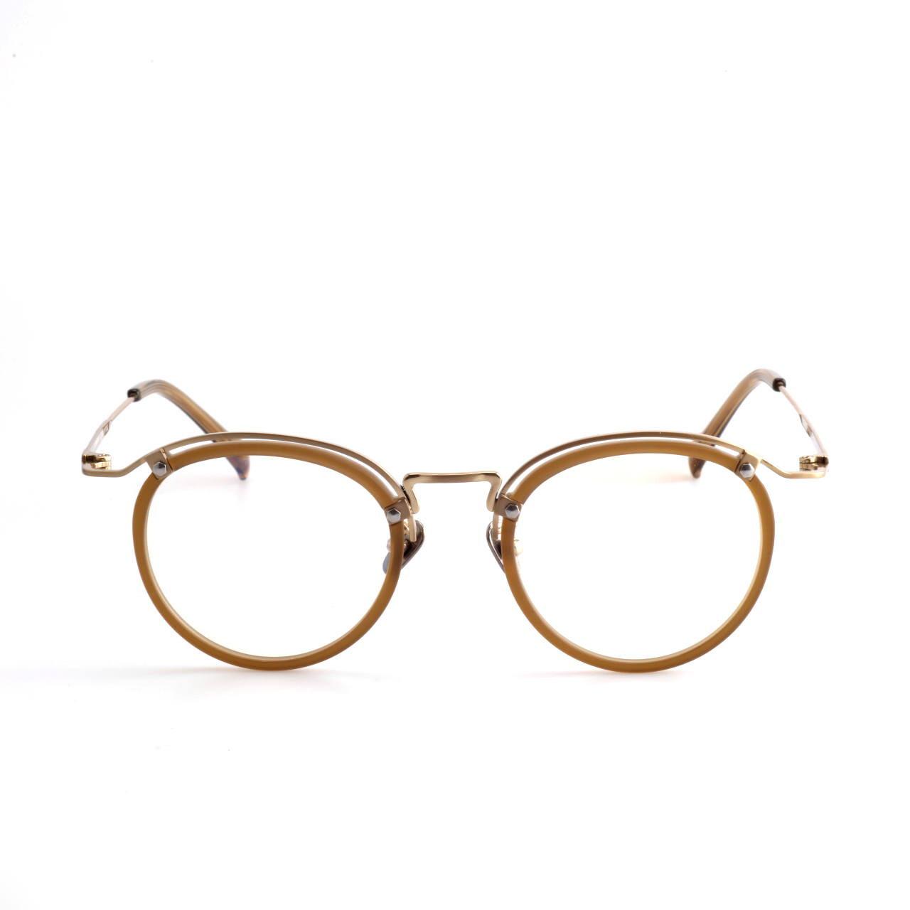 Layeron titanium round glasses front view