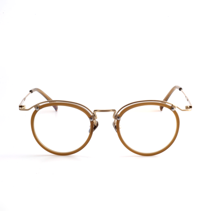 Layeron titanium round glasses front view