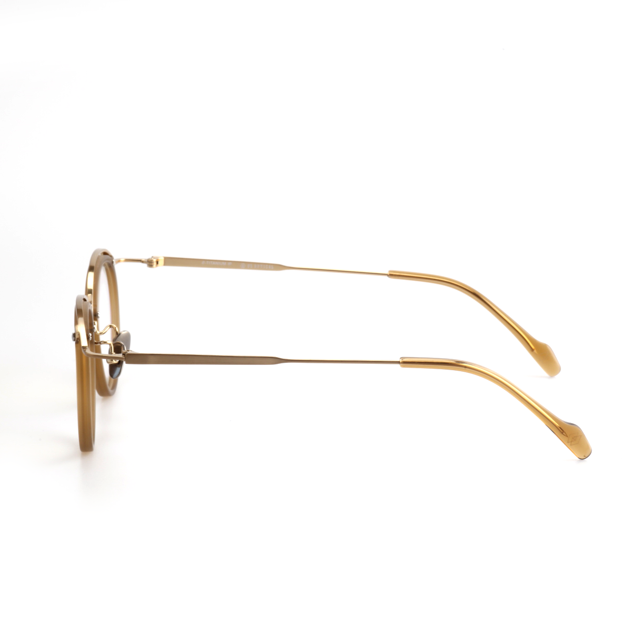 Layeron titanium round glasses angled view