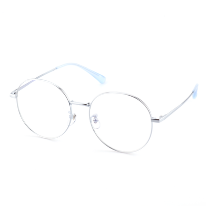 Torch acetate metal round glasses angled view