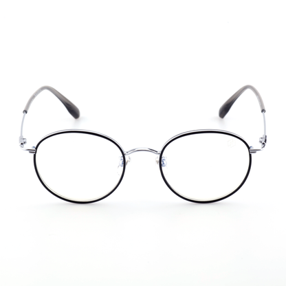 Latch titanium round glasses front view