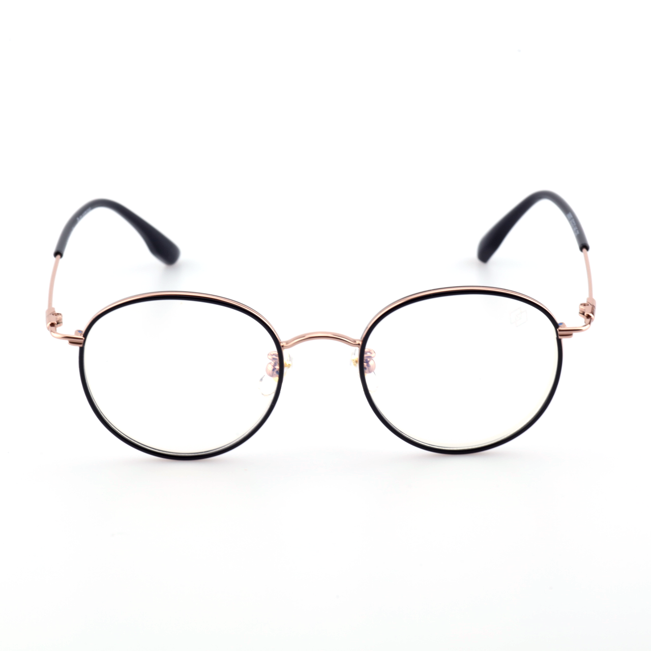 Latch titanium round glasses front view