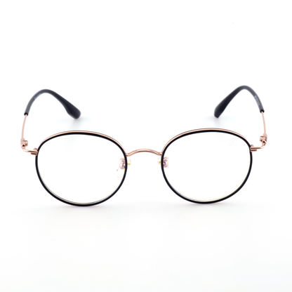 Latch titanium round glasses front view