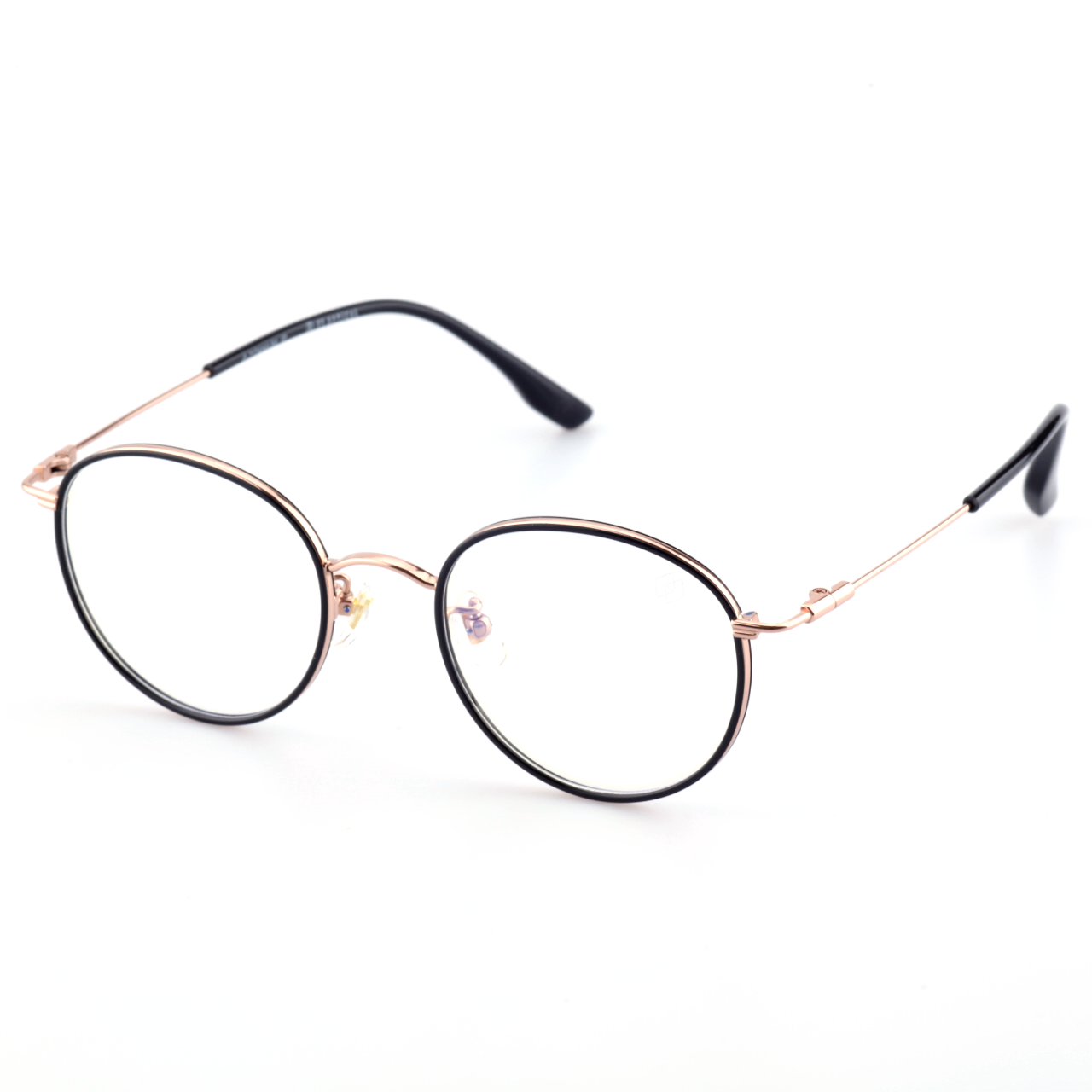 Latch titanium round glasses angled view