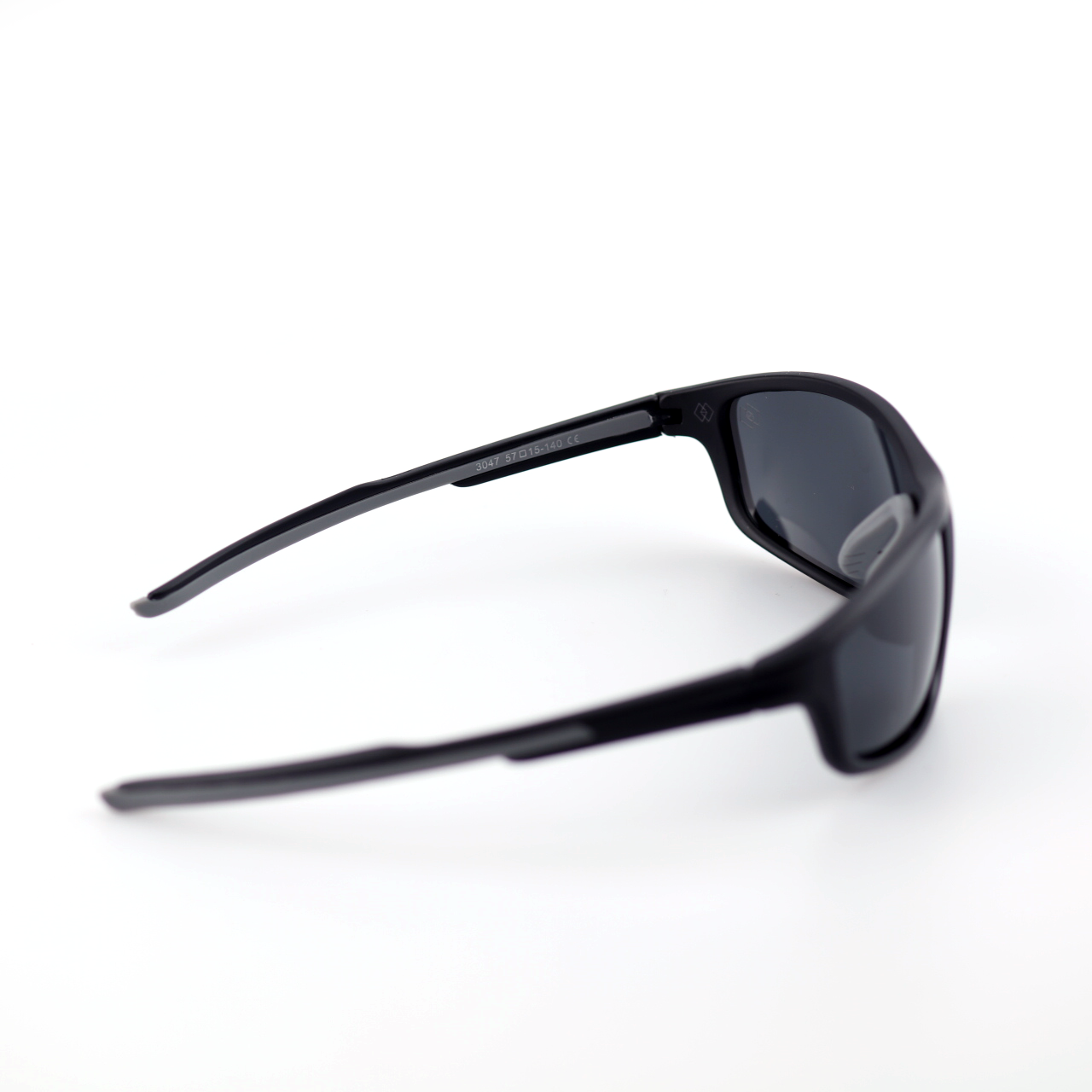 Vault polarized sports sunglasses rear angled view with black polymer frame