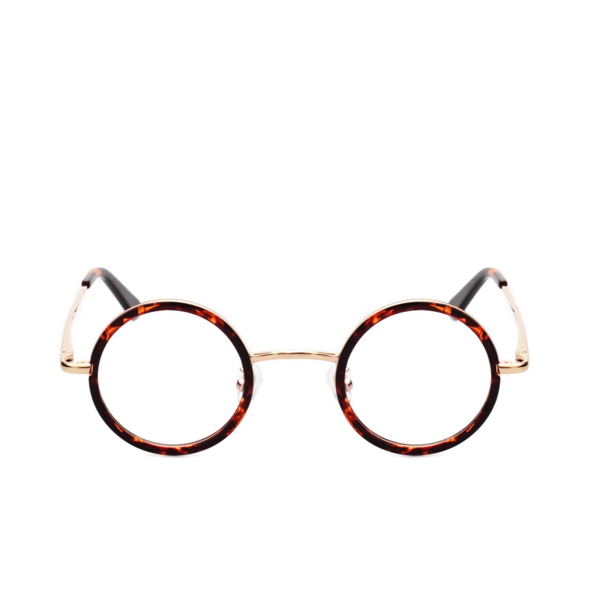 O'S OPTICAL Halo Tortoiseshell Acetate & Metal Round Glasses Frames