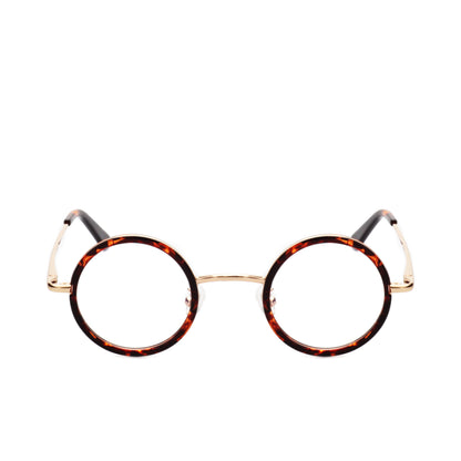 O'S OPTICAL Halo Tortoiseshell Acetate & Metal Round Glasses Frames
