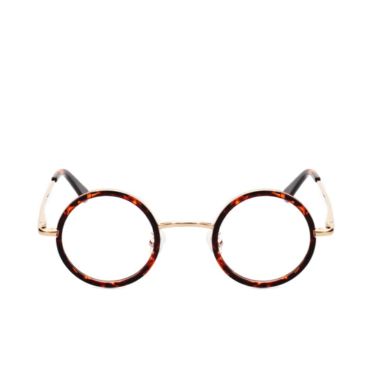 O'S OPTICAL Halo Tortoiseshell Acetate & Metal Round Glasses Frames