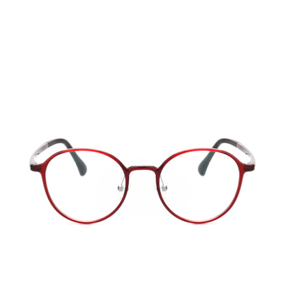 O'S OPTICAL Rise Burgundy Acetate Round Glasses Frames