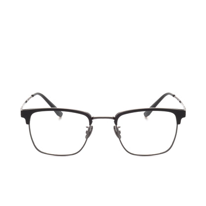 O'S OPTICAL Logic Black Titanium Browline Glasses Frames