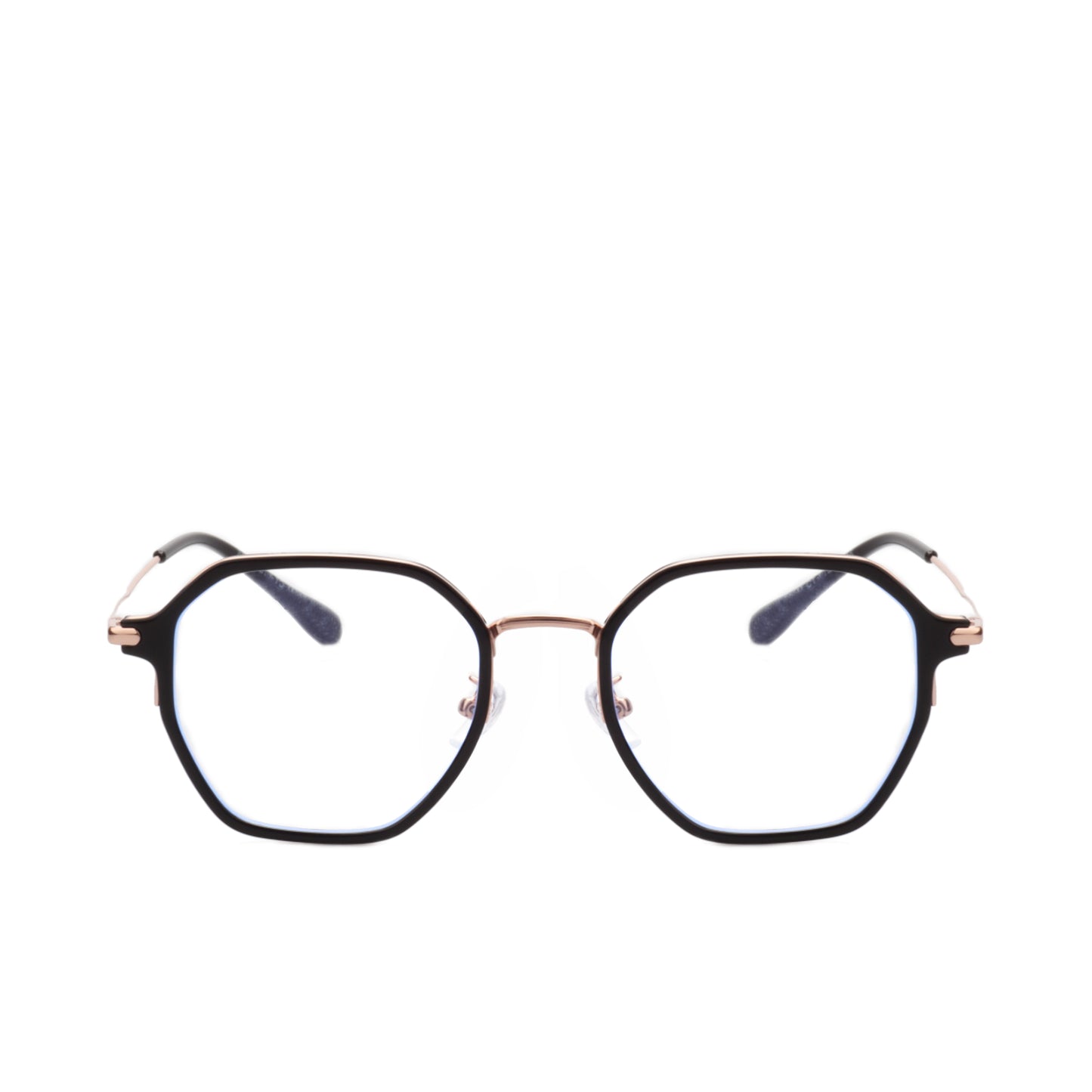 O'S OPTICAL Frame Gold Acetate & Titanium Geometric Glasses Frames