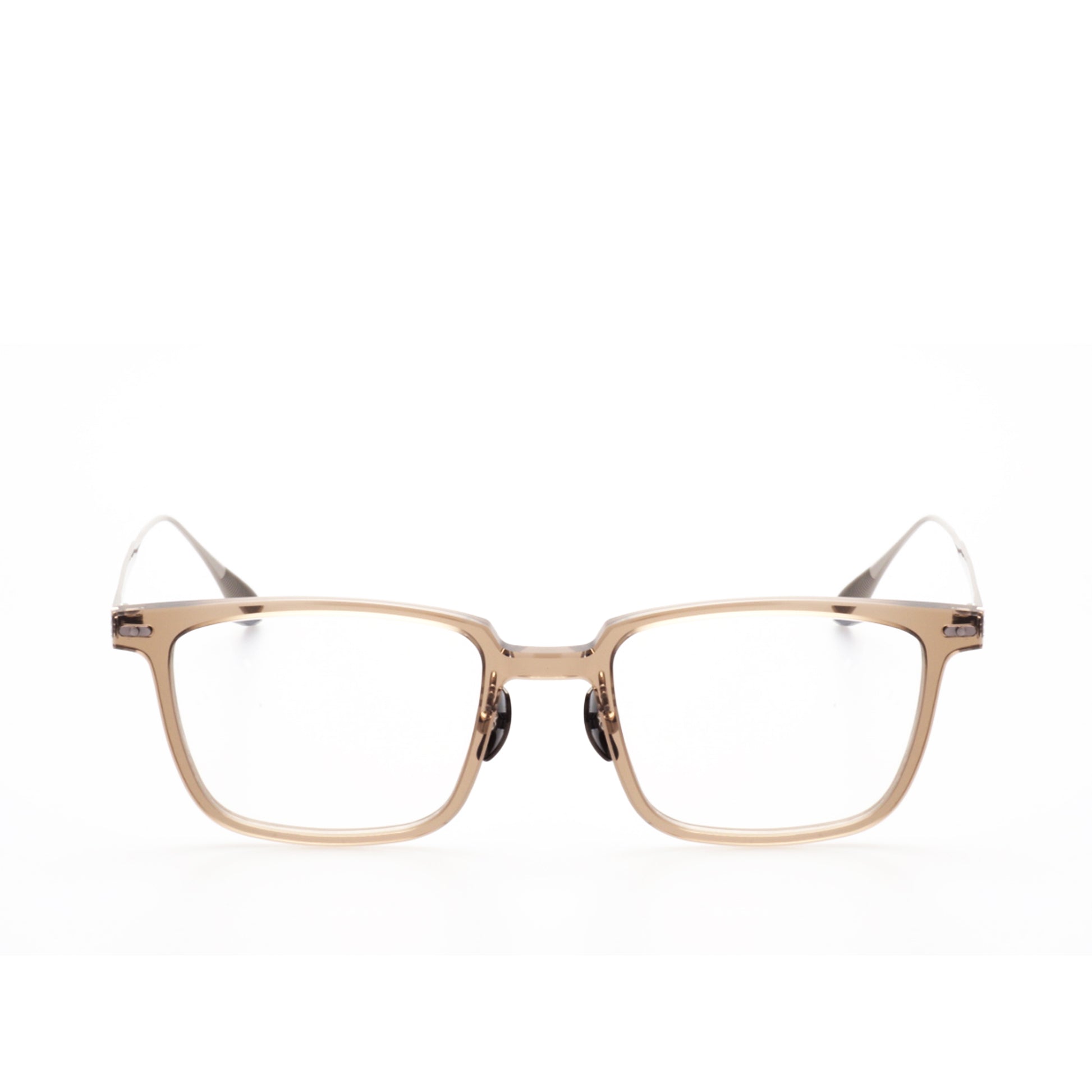 O'S OPTICAL Root Camel Titanium Rectangle Glasses Frames 