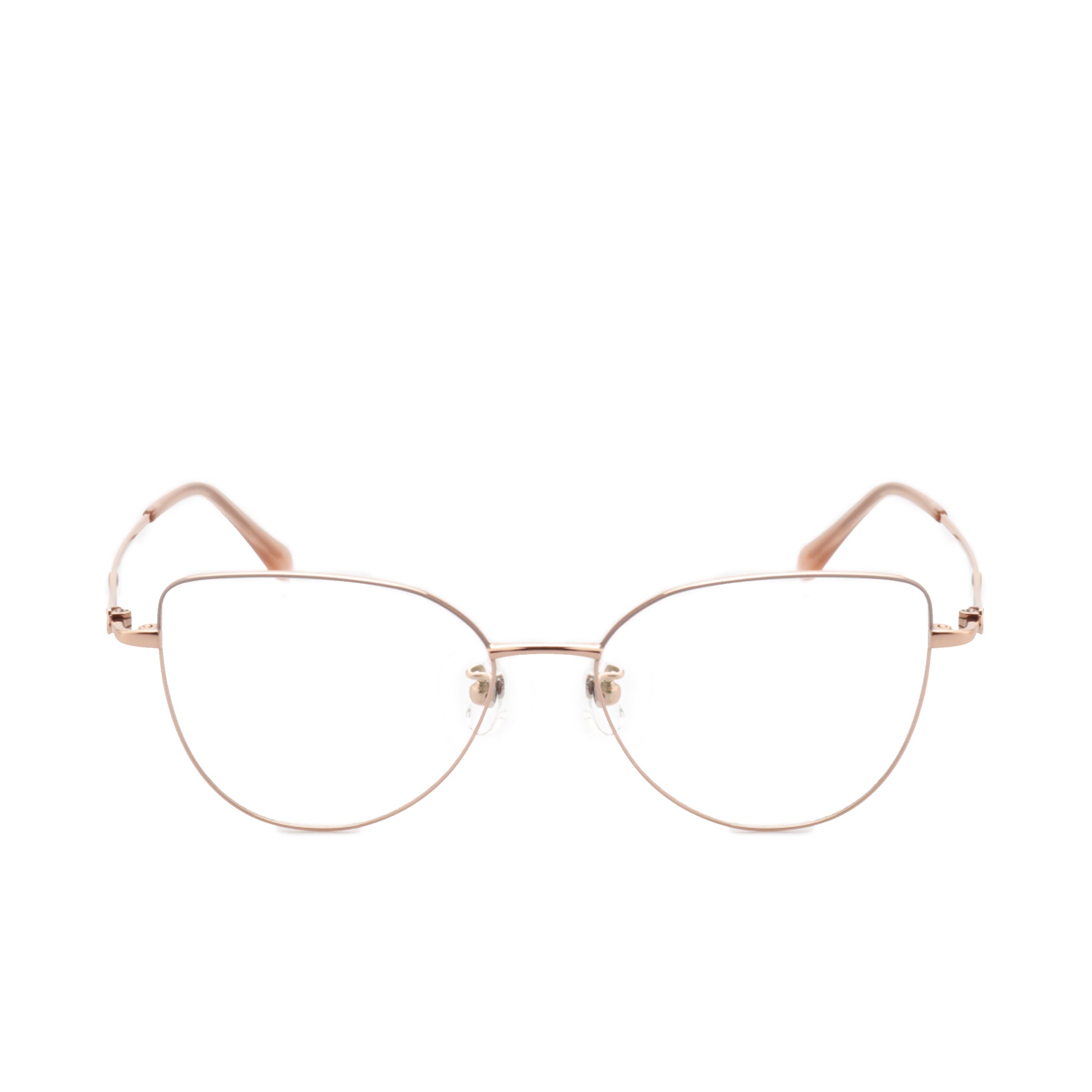 O'S OPTICAL Shape Gold Titanium Cat-Eye Glasses Frames