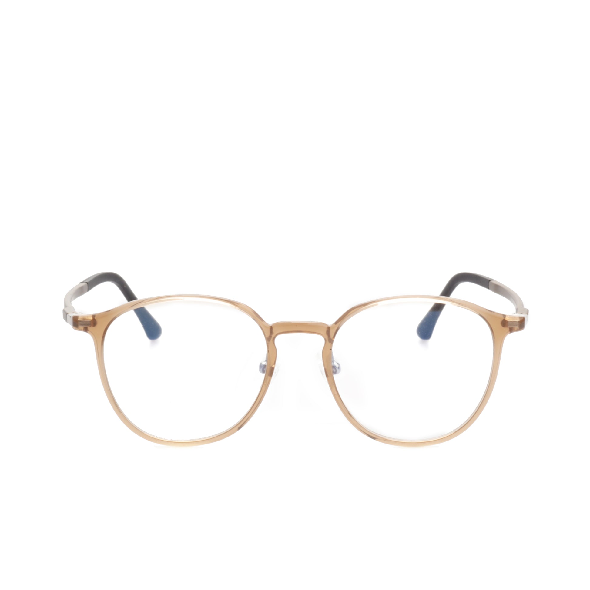 O'S OPTICAL Crest Camel Acetate Round Glasses Frames 