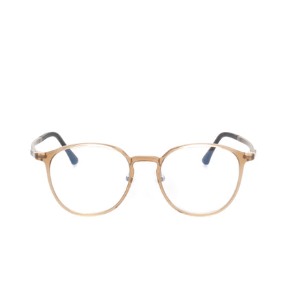 O'S OPTICAL Crest Camel Acetate Round Glasses Frames 