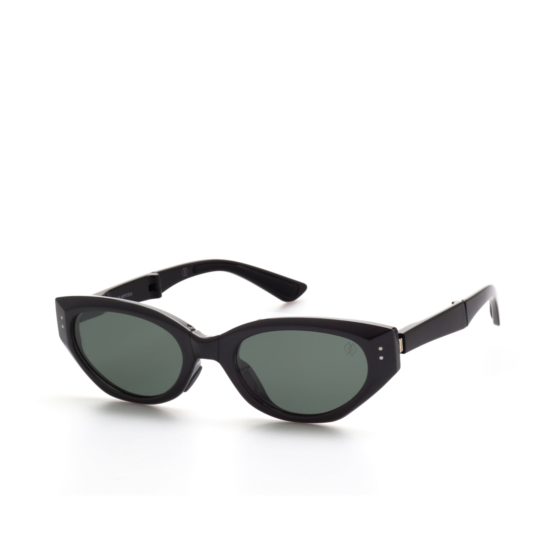 O'S OPTICAL Pivot Lagoon Green Acetate Cat-Eye Folding Shades