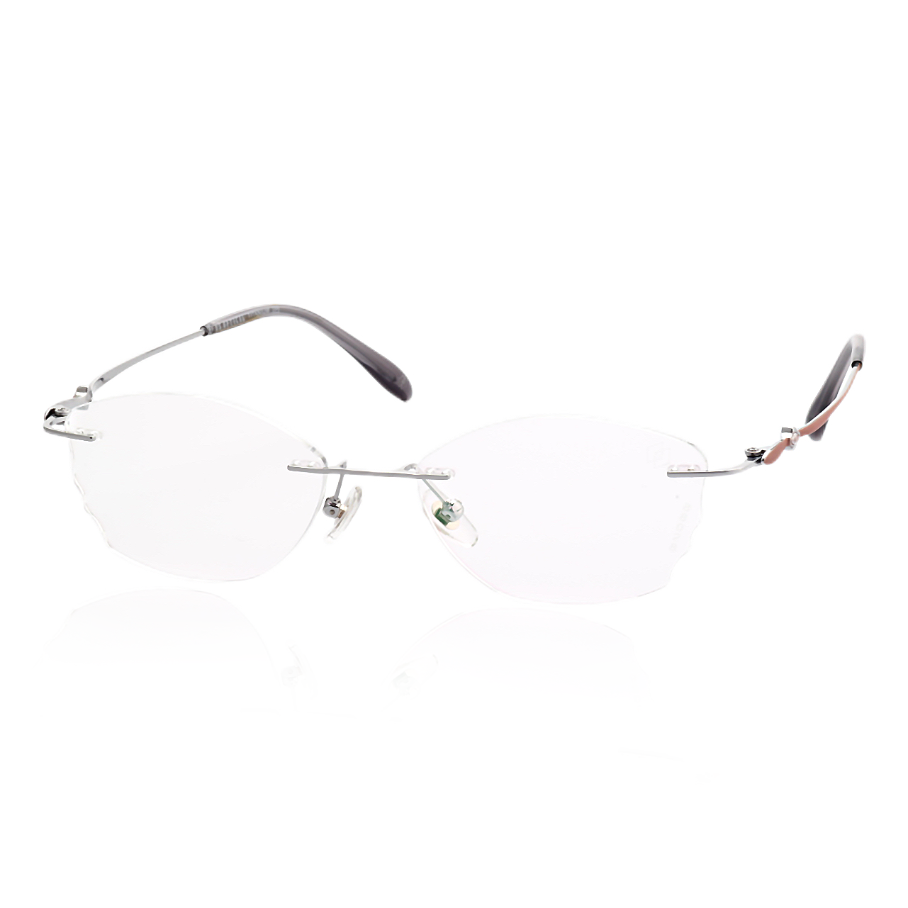 O'S OPTICAL Aero Silver Titanium Geometric Frameless Glasses