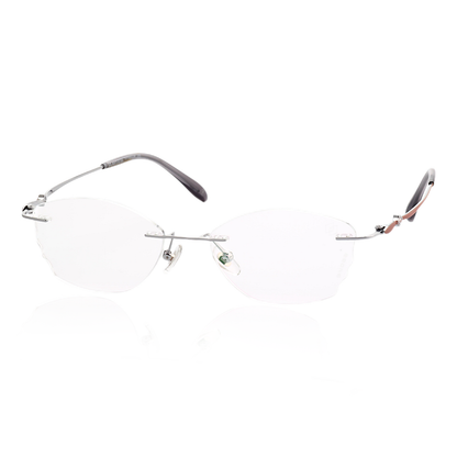 O'S OPTICAL Aero Silver Titanium Geometric Frameless Glasses